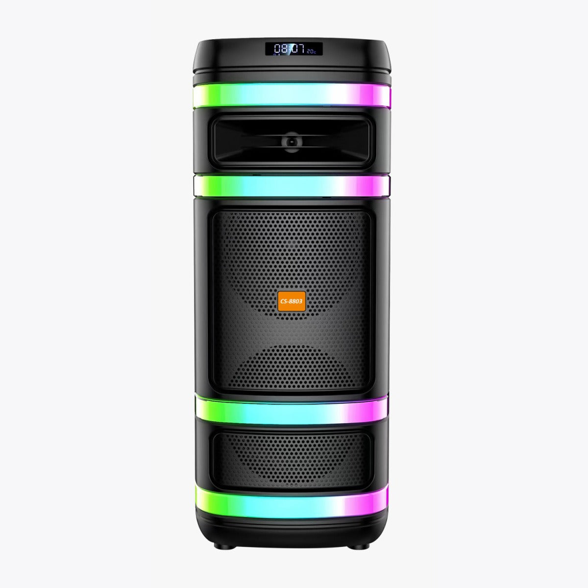 Boxa Portabila AT PERFORMANCE®, cu Lumini RGB, cu Maner, Putere 300W, MP3, USB, Bluetooth, TF, WIFI, Slot Microfon, Karaoke, Acumulator, Negru